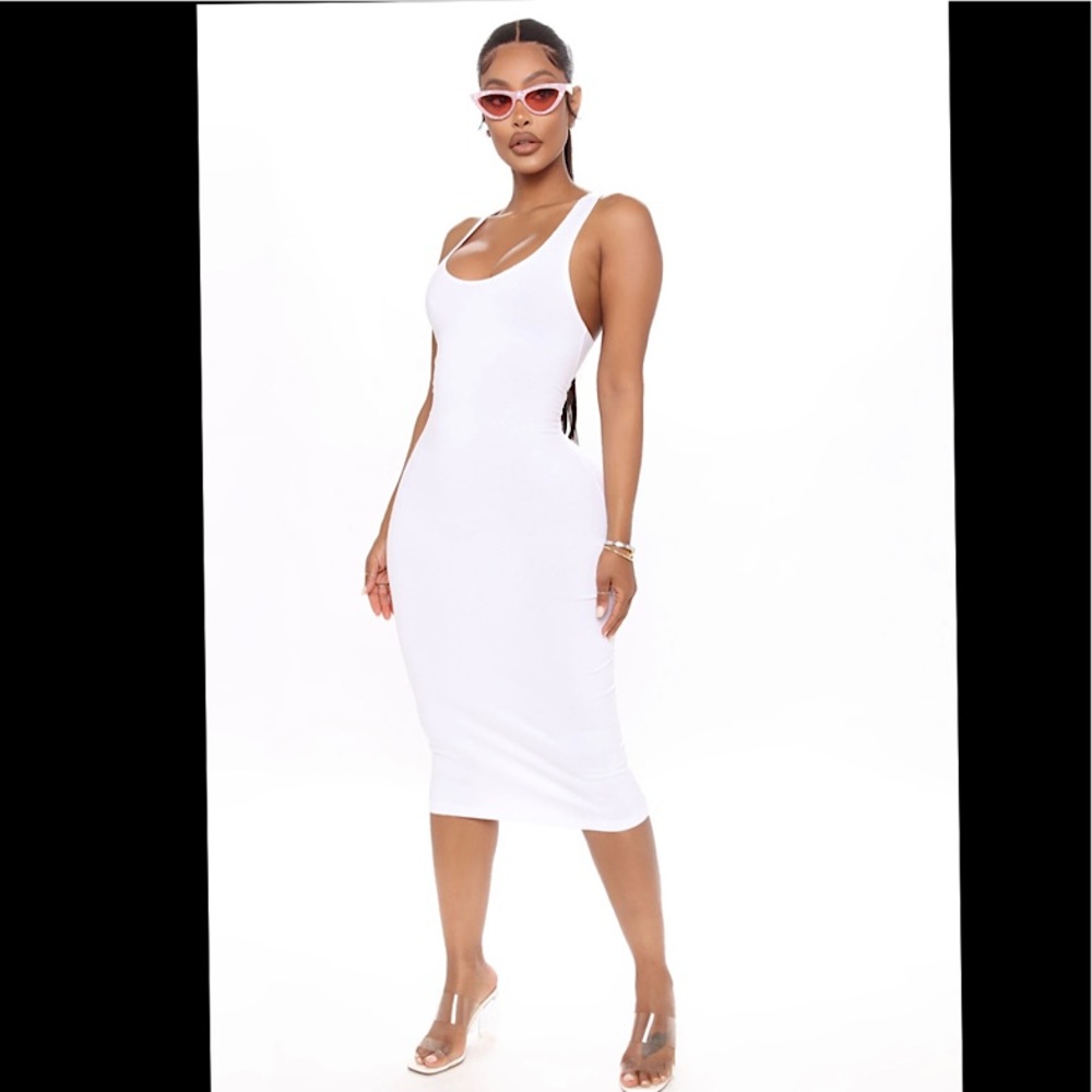 Rachel Racerback Midi Dress…Color: White…Sz: Medium